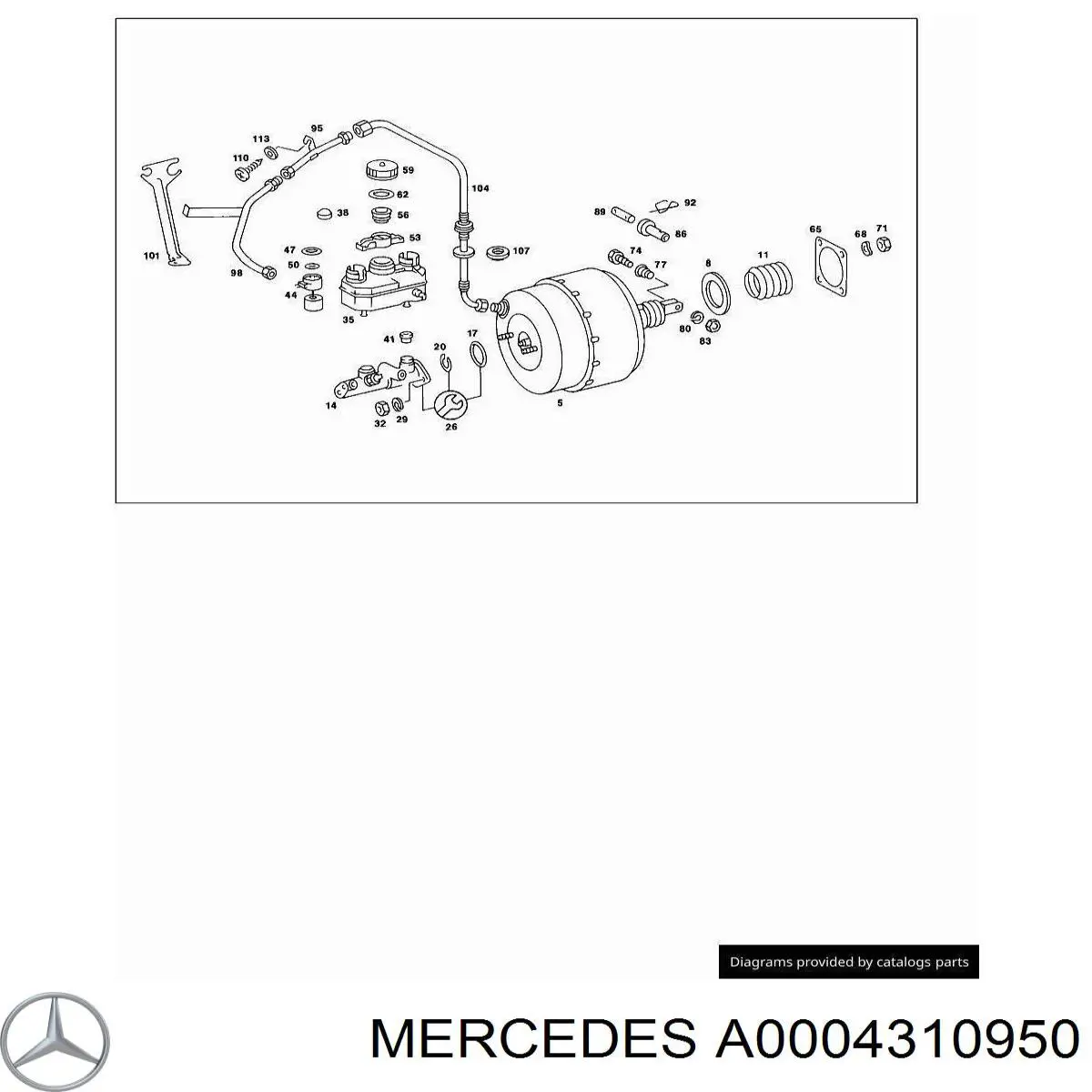 Compre 000431095065 Mercedes Tampa de tanque de cilindro mestre do freio