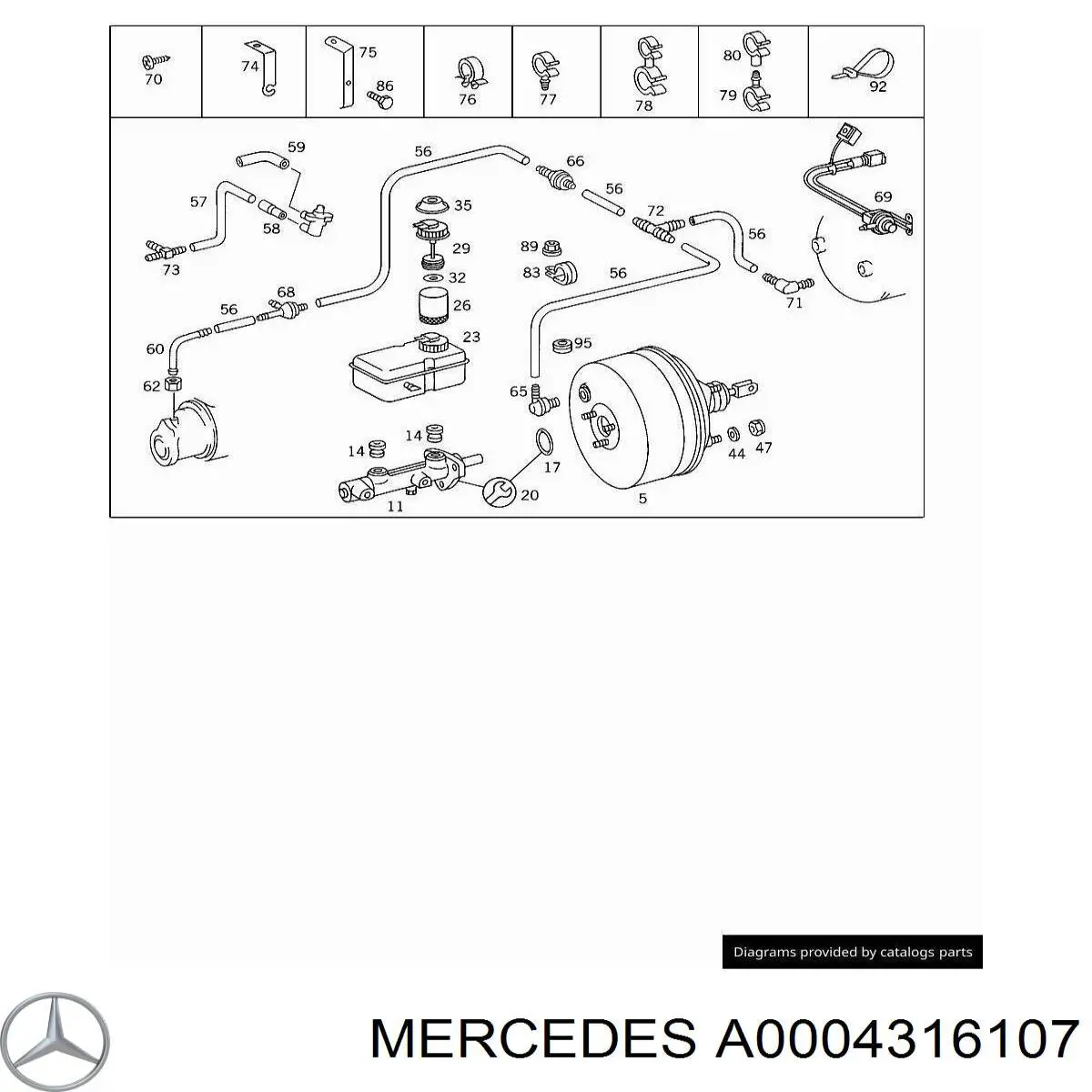Compre A0004316107 Mercedes Válvula de impulsionador de vácuo dos freios
