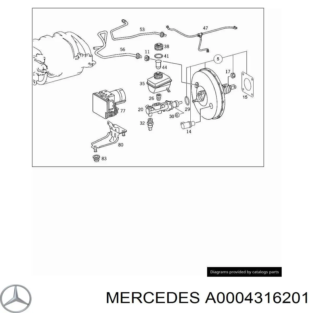 Cilindro mestre do freio Mercedes A0004316201 preço, a partir de 64,33 USD