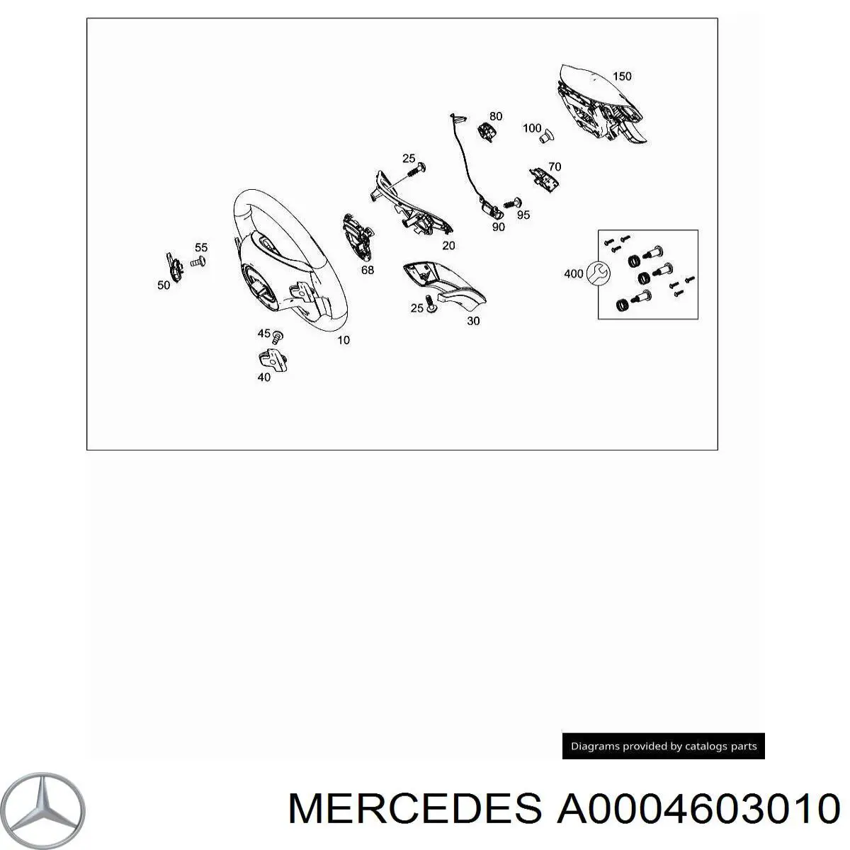 A0004603010 Mercedes Placa de fixação do volante de direção