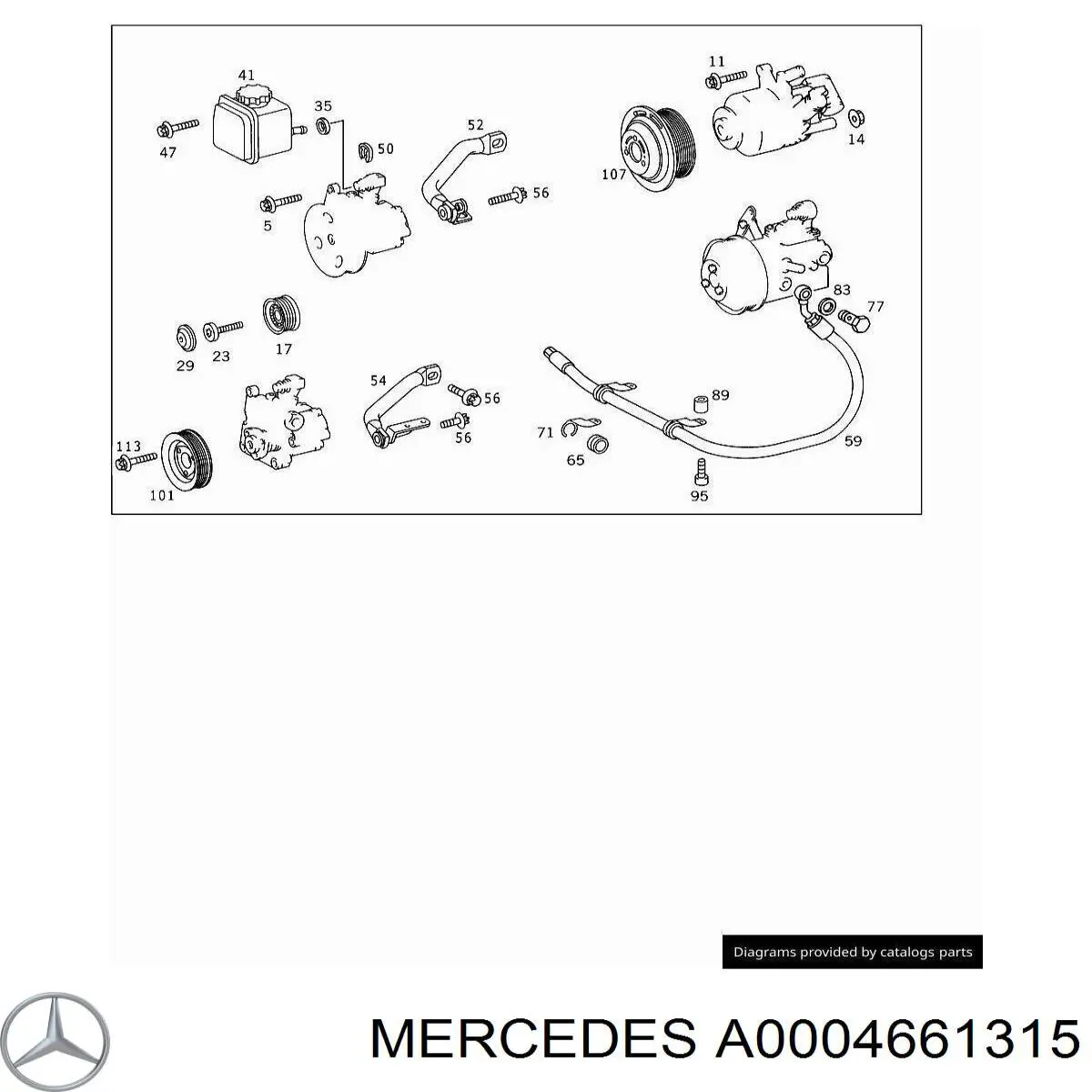 A0004661315 Mercedes Polia de bomba da Direção hidrâulica assistida