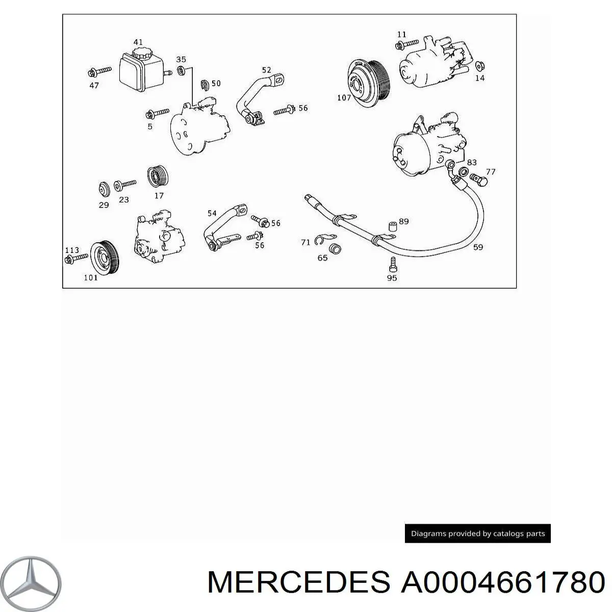 A0004661780 Mercedes Anel de vedação de tanque da Direção hidrâulica assistida