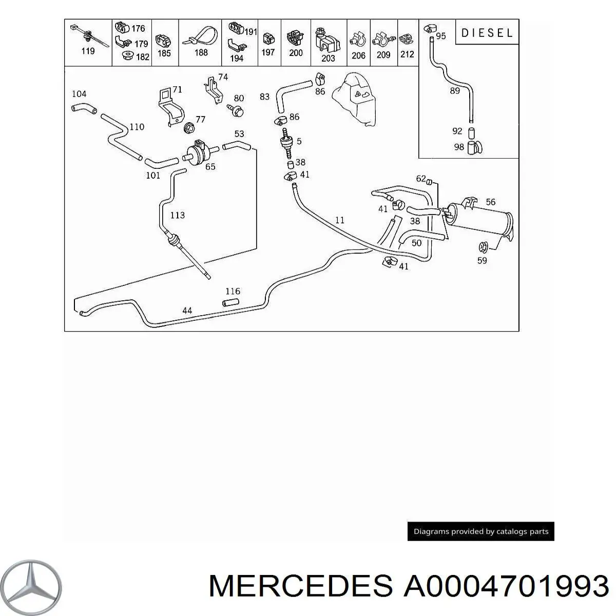 Válvula de adsorvedor dos vapores de combustível Mercedes A0004701993 preço, a partir de 34,05 USD