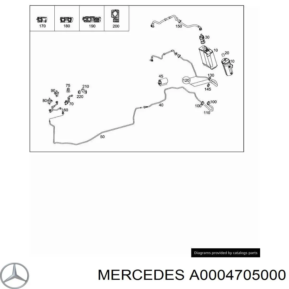 A0004705000 Mercedes Filtro de tanque dos vapores de combustível
