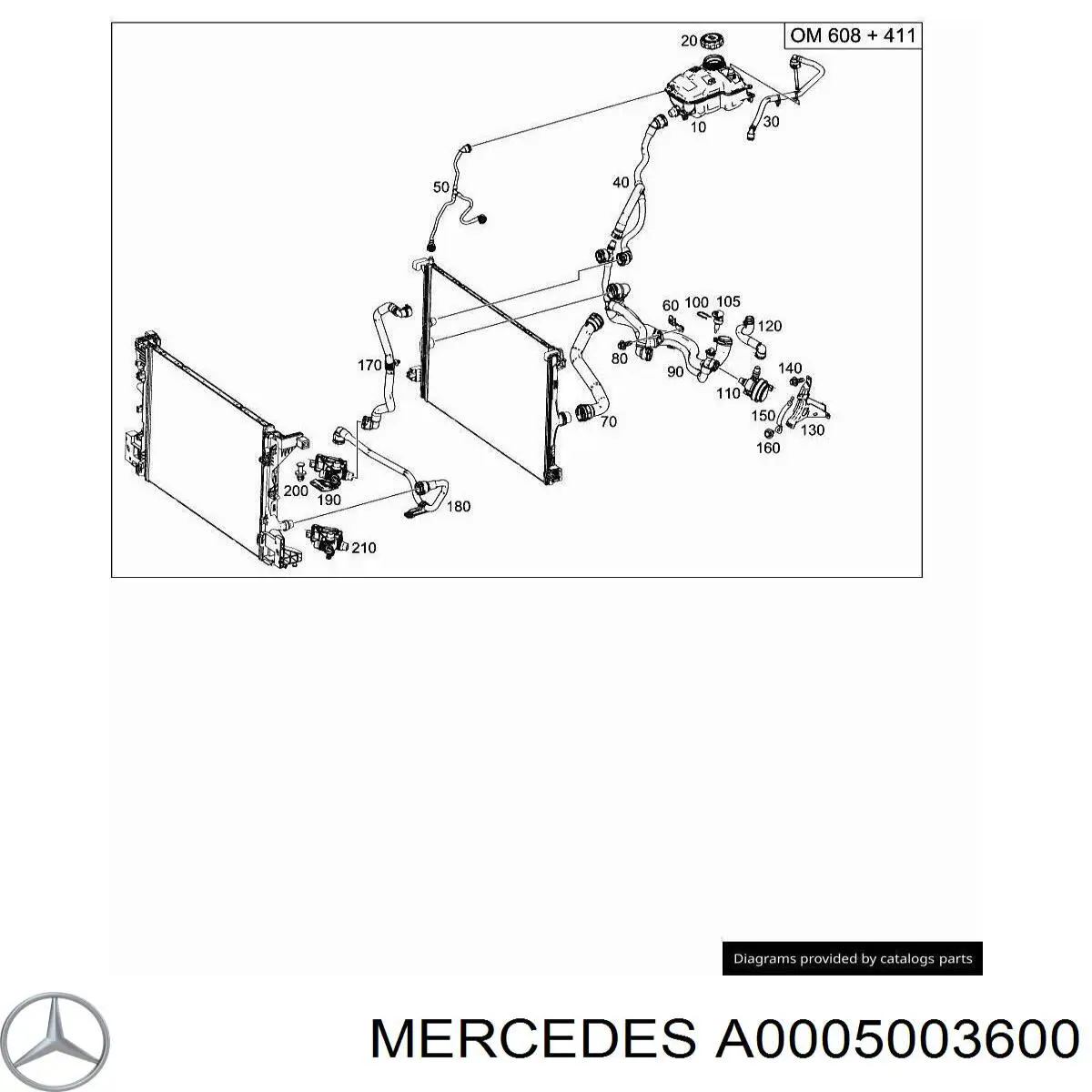 Bomba de água (bomba) de esfriamento, adicional elétrica Mercedes A0005003600 preço, a partir de 68,55 USD