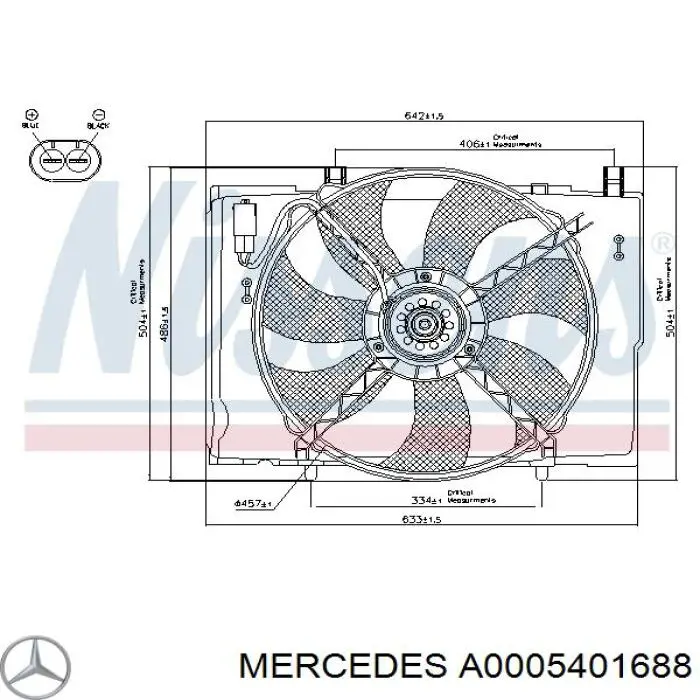 Ventilador elétrico de esfriamento montado (motor + roda de aletas) Mercedes A0005401688 preço, a partir de 88,53 USD
