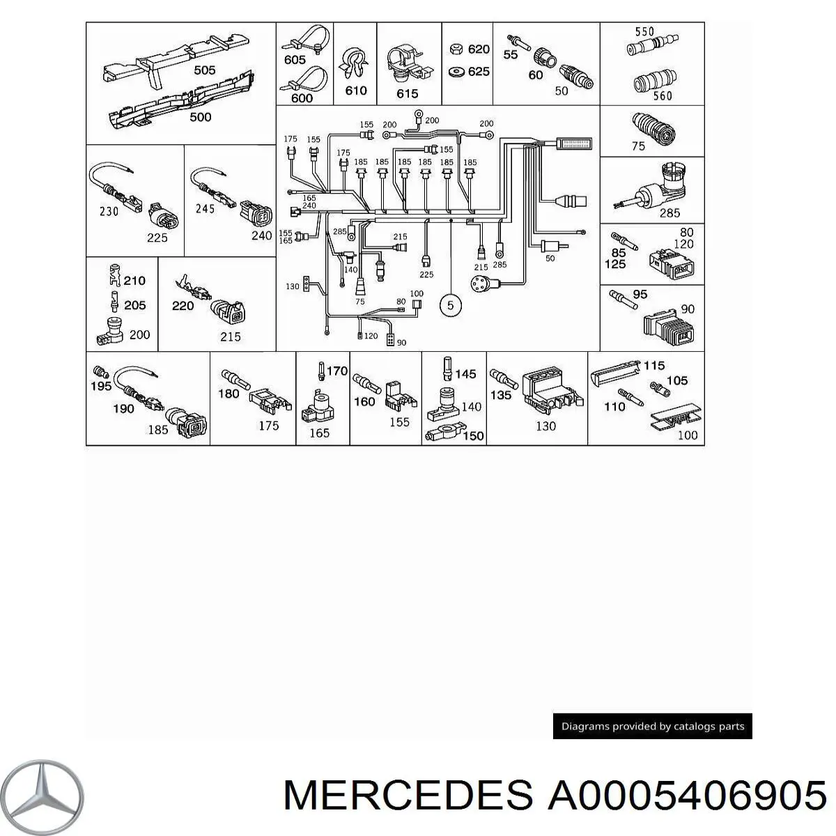 A0115458426 Mercedes Fios isolados da seção de motor