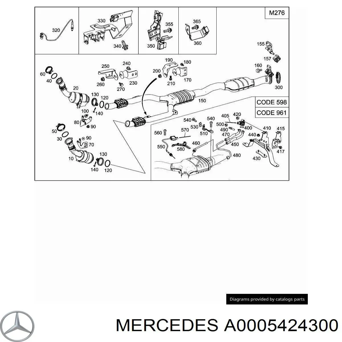 A0005424300 Mercedes Sonda lambda, sensor de oxigênio