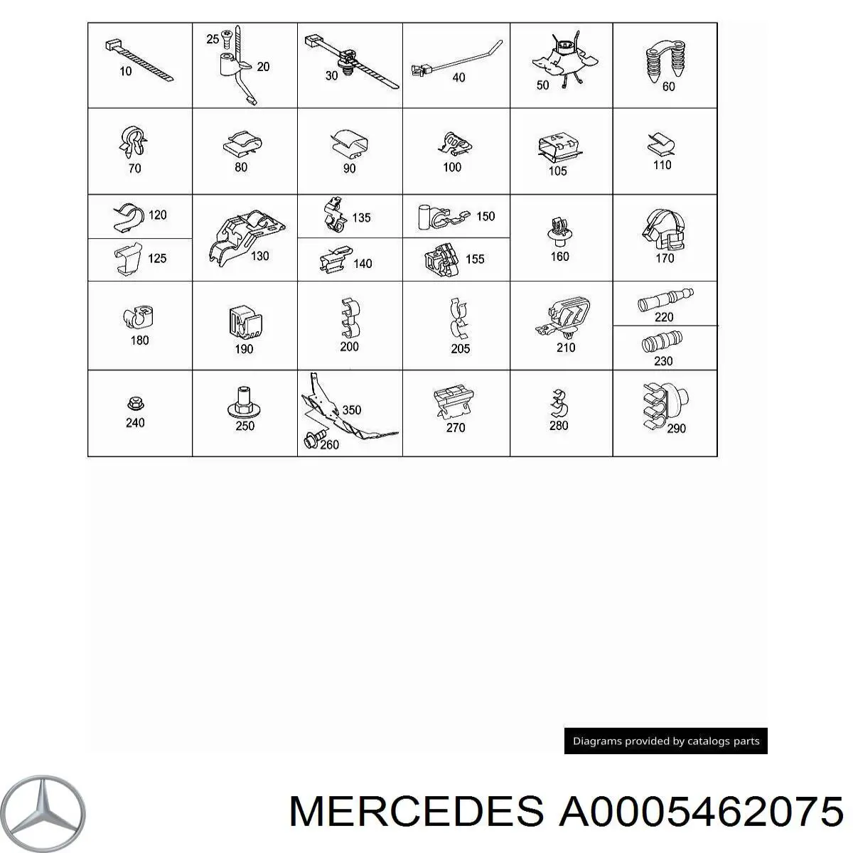 Compre A0005462075 Mercedes Cápsula (prendedor) de fixação de moldura de pára-brisas
