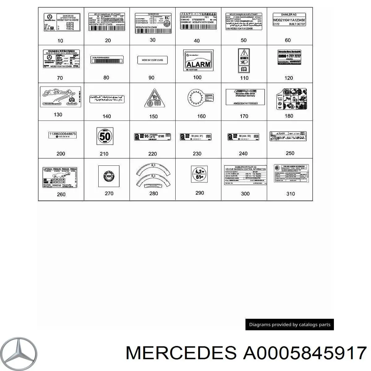  Mercedes A0005845917 preço, a partir de 51,08 USD