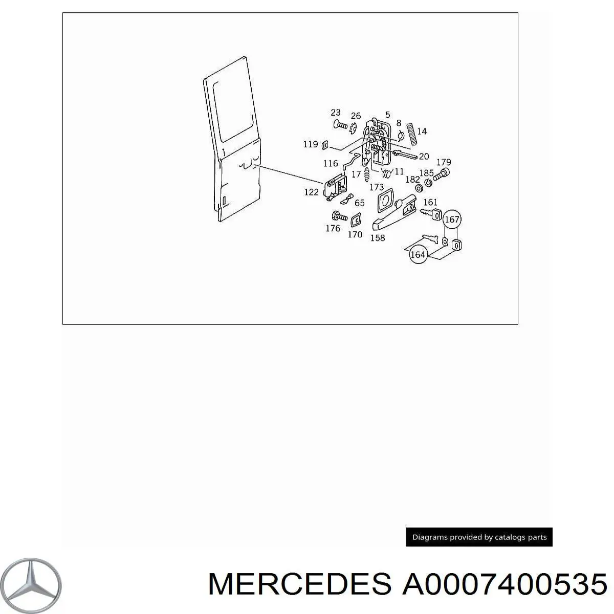 Fecho da porta dianteira esquerda Mercedes A0007400535 preço, a partir de 223,66 USD