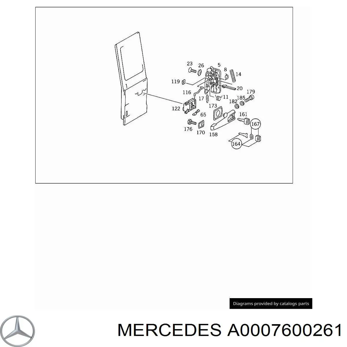 Compre A0007600261 Mercedes Maçaneta interna esquerda da porta dianteira