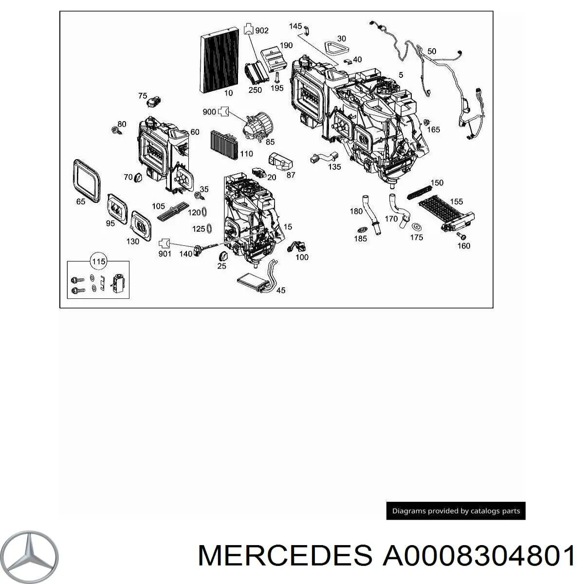 Vaporizador de aparelho de ar condicionado Mercedes A0008304801 preço, a partir de 163,22 USD