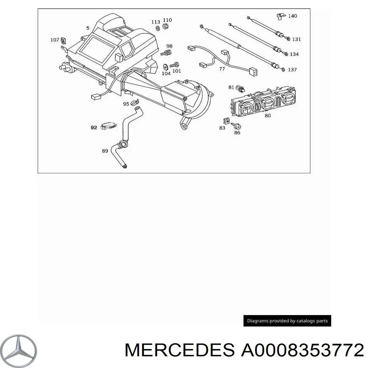 A0008353772 Mercedes Válvula TRV de aparelho de ar condicionado