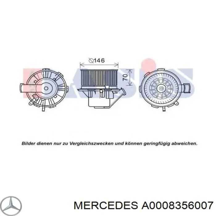 Compre A0008356007 Mercedes Motor de ventilador de forno (de aquecedor de salão)