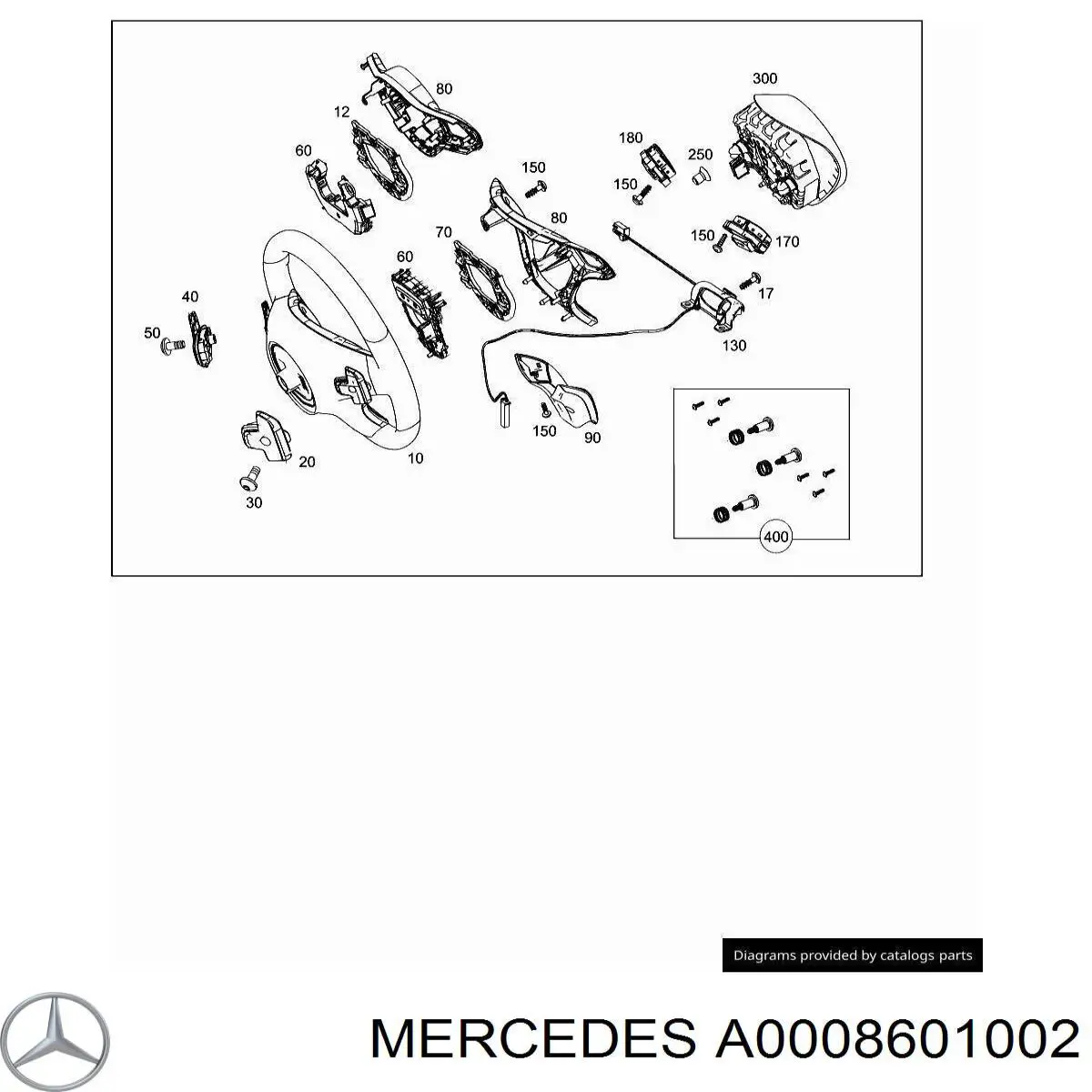 A00086010029116 Mercedes Cinto de segurança (AIRBAG) de condutor