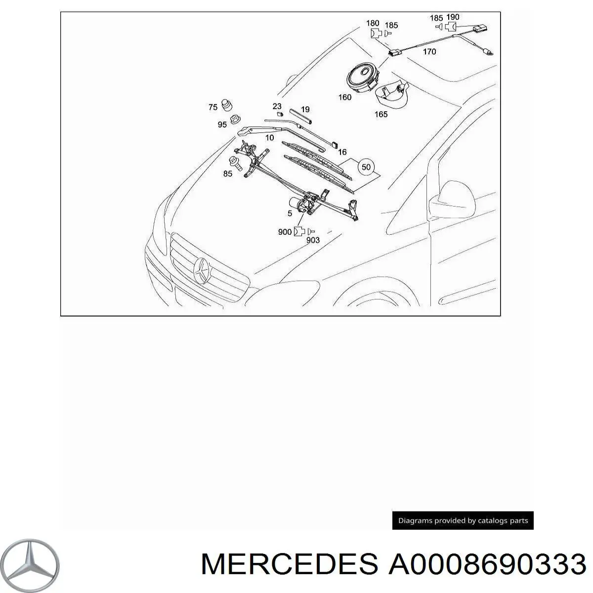 A0008690333 Mercedes Consola do injetor de fluido para lavador das luzes