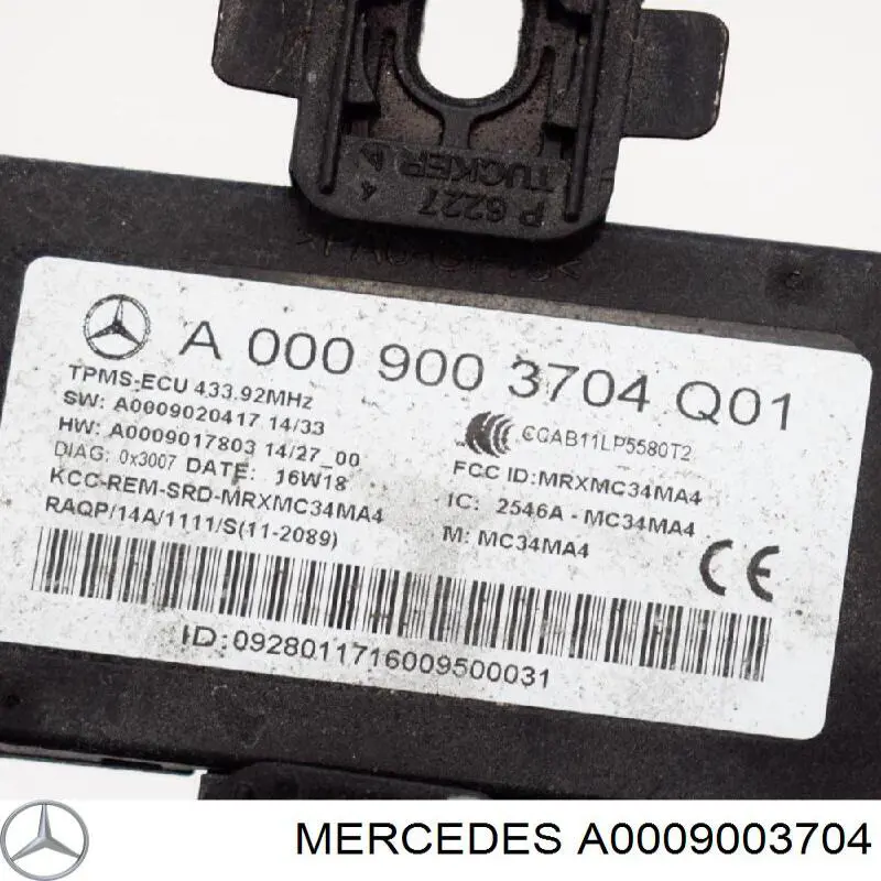 Compre A0009003704 Mercedes Unidade do sistema de controlo de pressão nos pneus