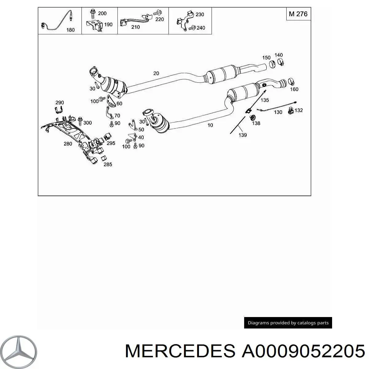 Sensor de temperatura dos gases de escape (GE), até o catalisador Mercedes A0009052205 preço, a partir de 55,19 USD