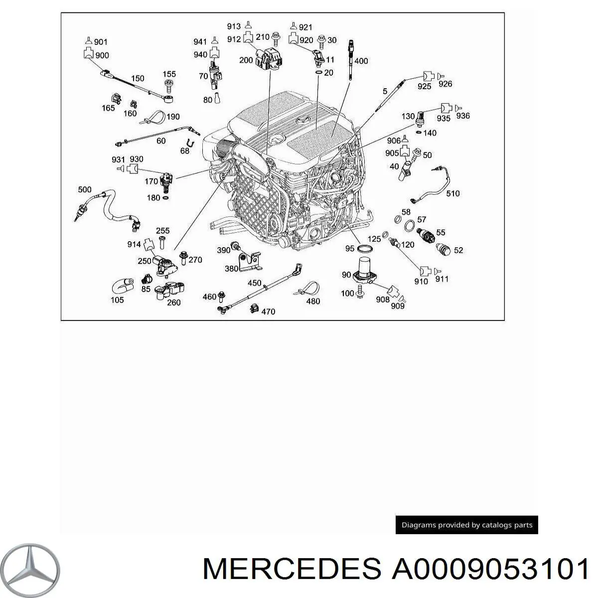 Compre A0009053101 Mercedes Sensor de temperatura dos gases de escape (GE), antes de turbina