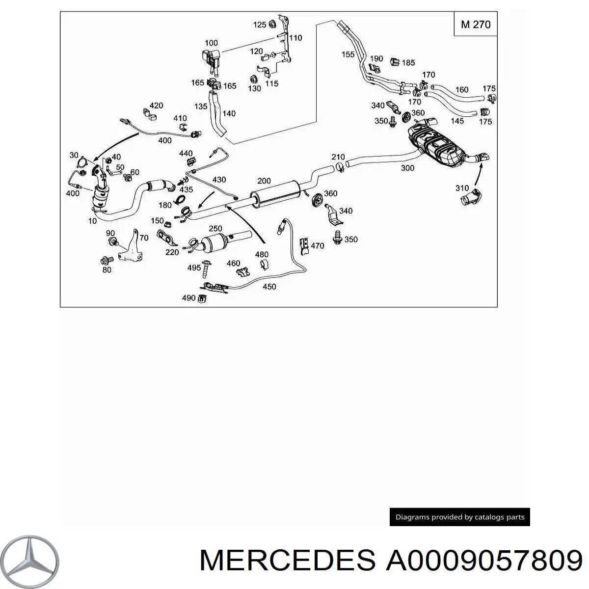 A0009057809 Mercedes Sensor de pressão dos gases de escape