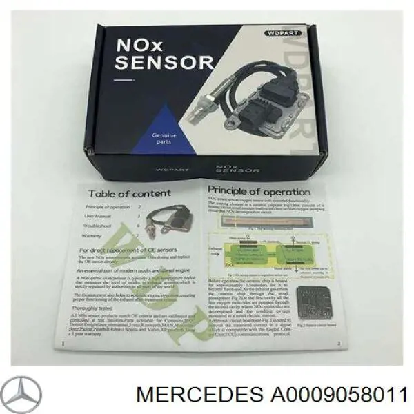A0009058011 Mercedes Sensor dianteiro de óxidos de nitrogênio NOX