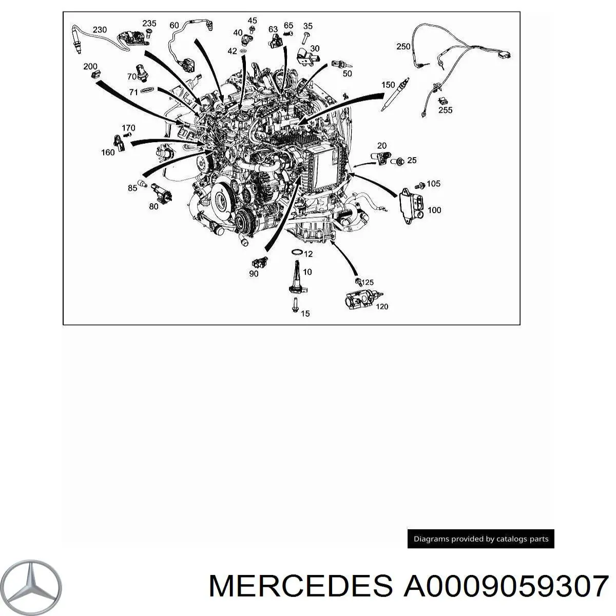 Sensor de temperatura dos gases de escape (GE), antes de turbina Mercedes A0009059307 preço, a partir de 260,39 USD