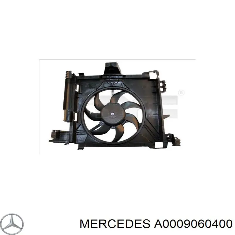 A0009060400 Mercedes Difusor do radiador de esfriamento, montado com motor e roda de aletas