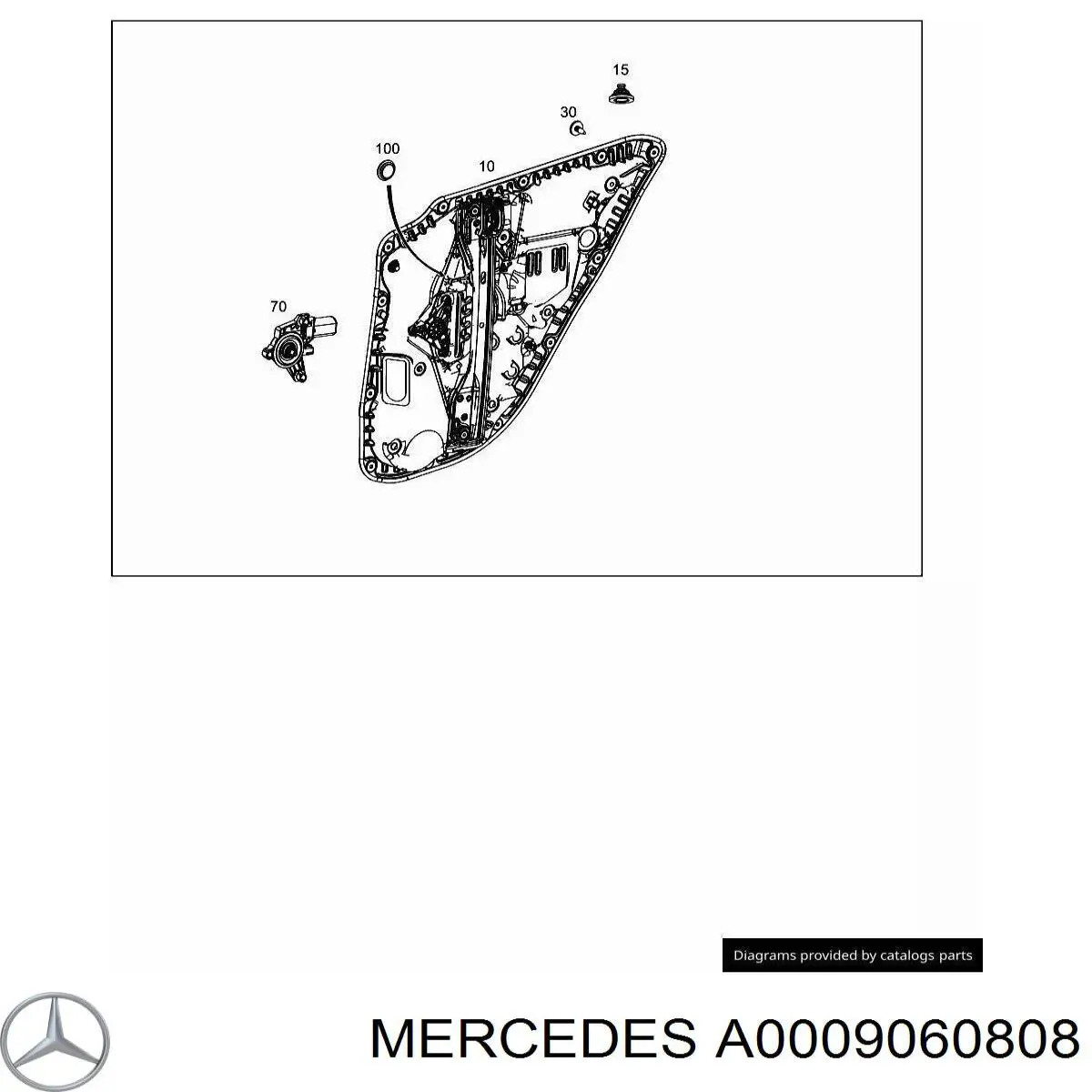 A0009060808 Mercedes Motor de acionamento de vidro da porta traseira esquerda