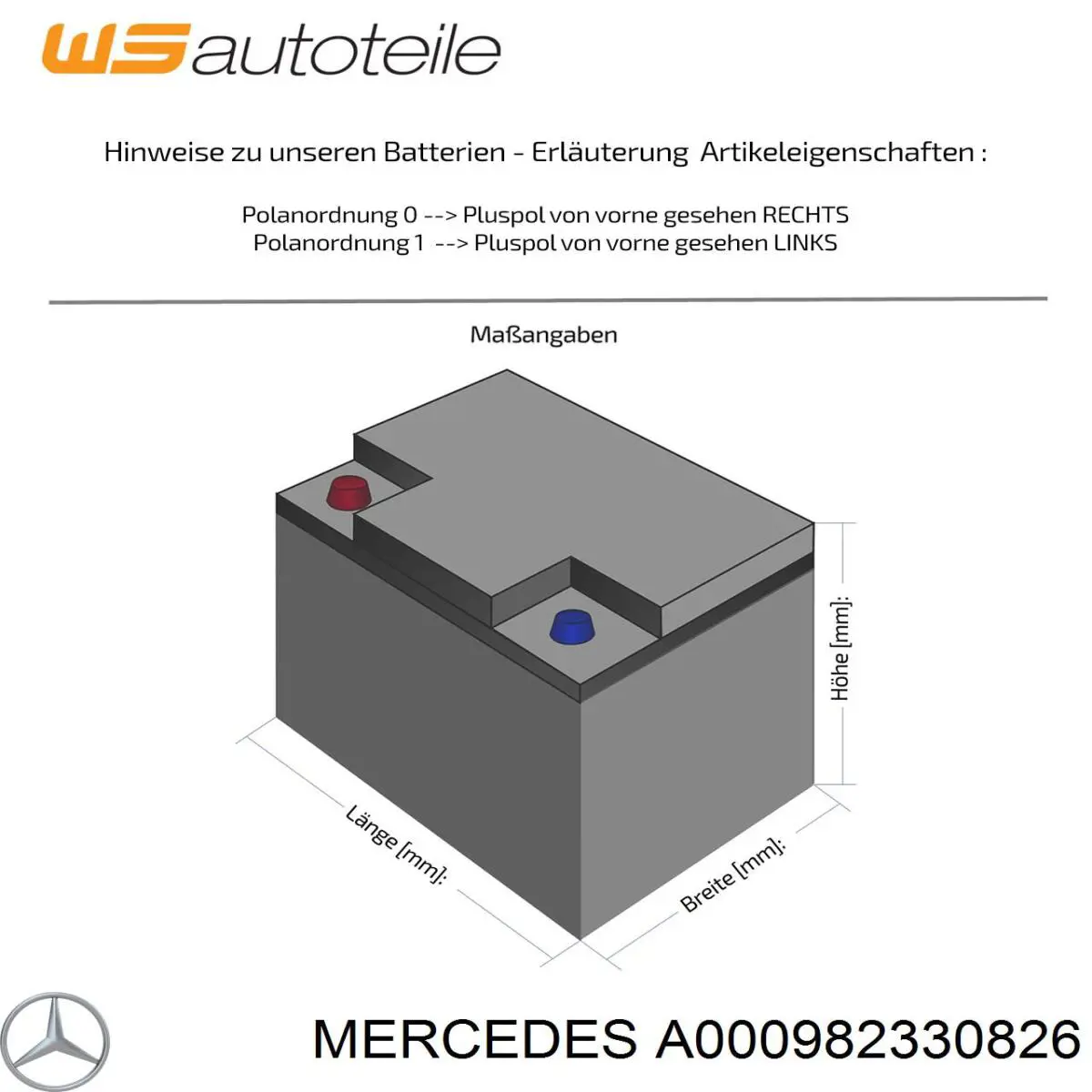 Compre A000982330826 Mercedes Bateria recarregável (PILHA)