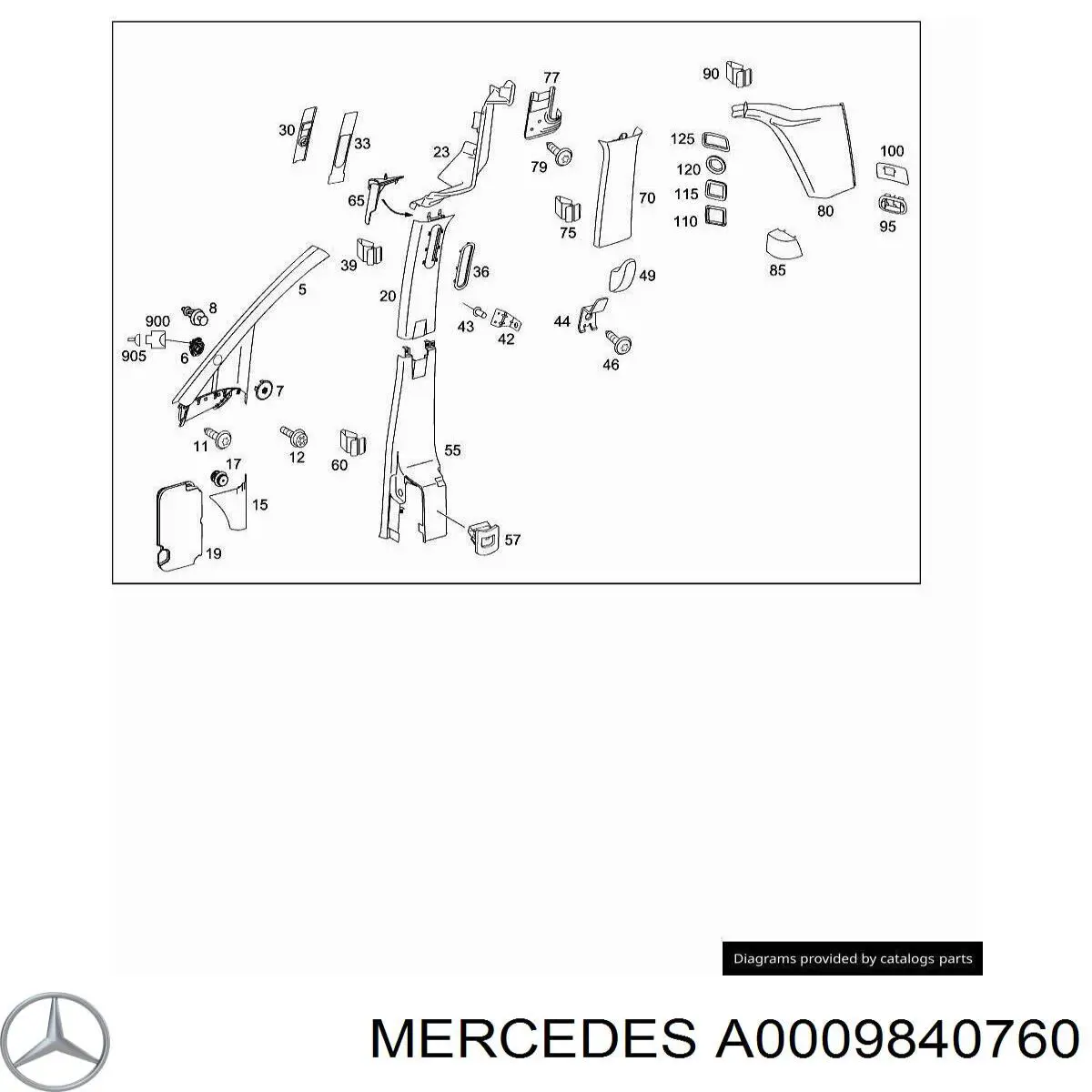 Compre A0009840760 Mercedes Cápsula (prendedor) de fixação de revestimento de tampa de porta-malas