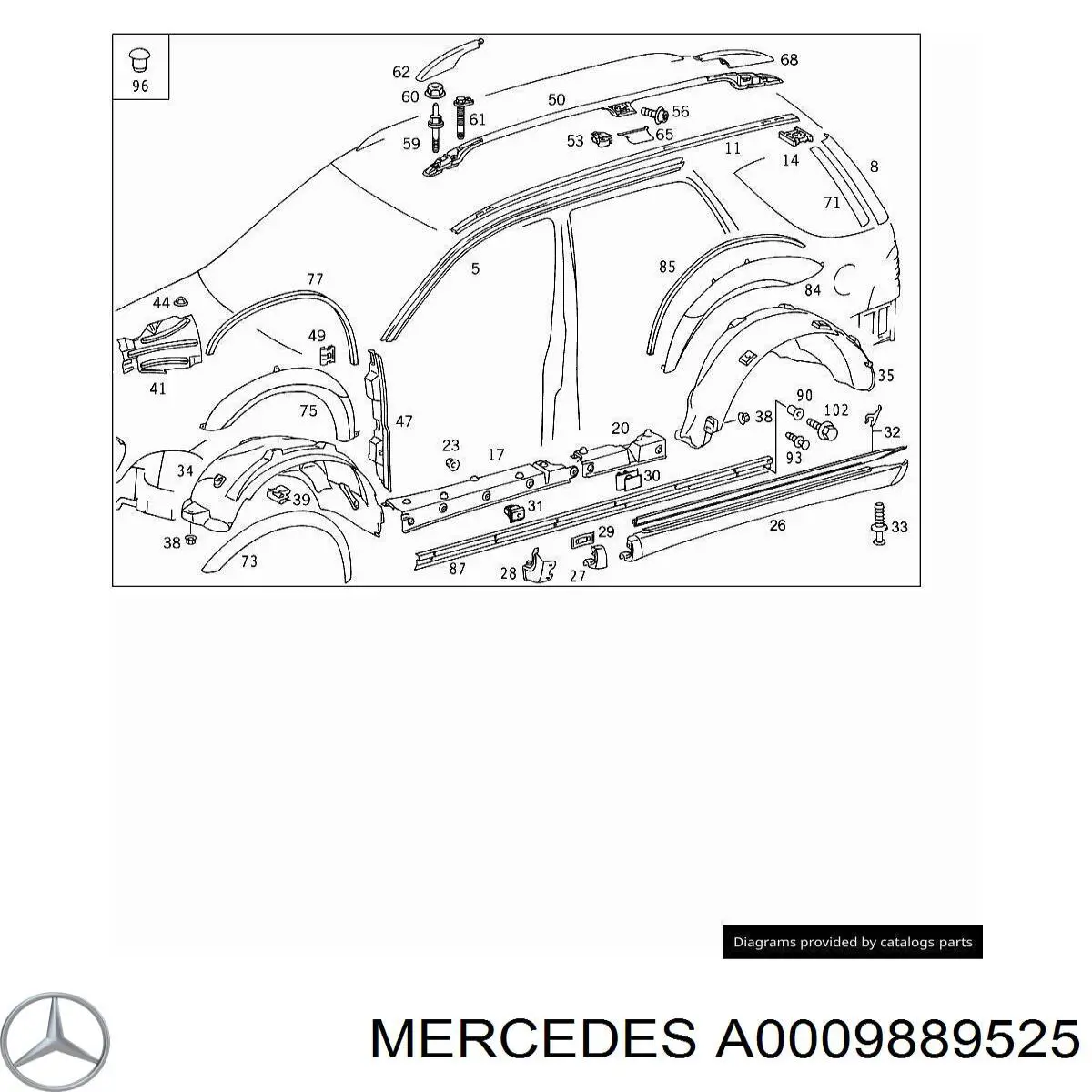 A0009889525 Mercedes 