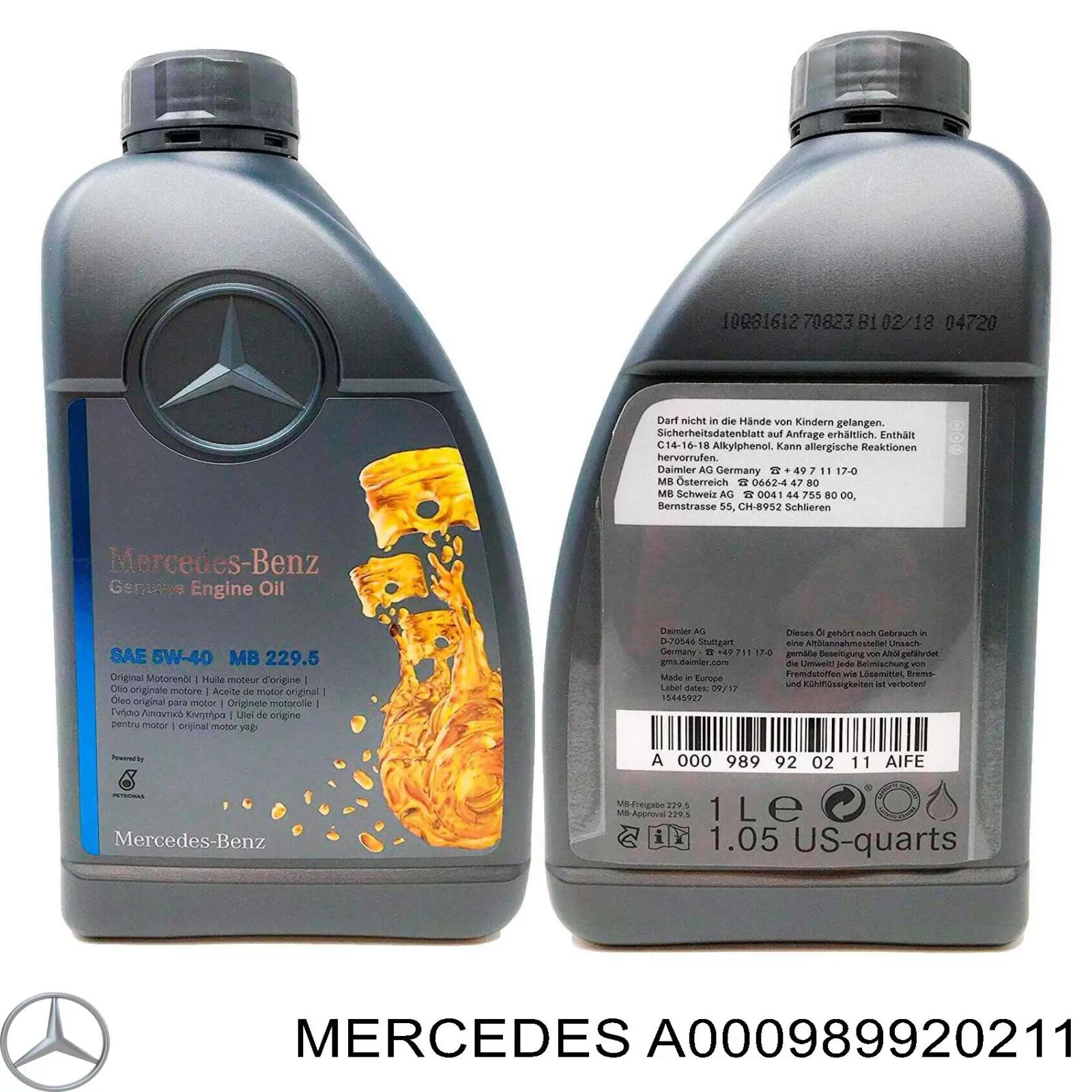 Óleo para motor A000989920211 Mercedes