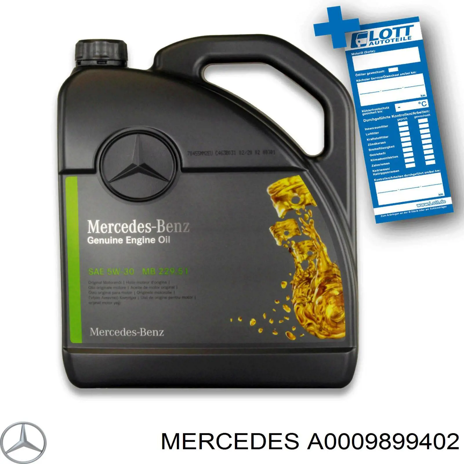 A0009899402 Mercedes Óleo para motor