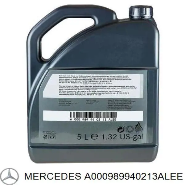 Óleo para motor A000989940213ALEE Mercedes