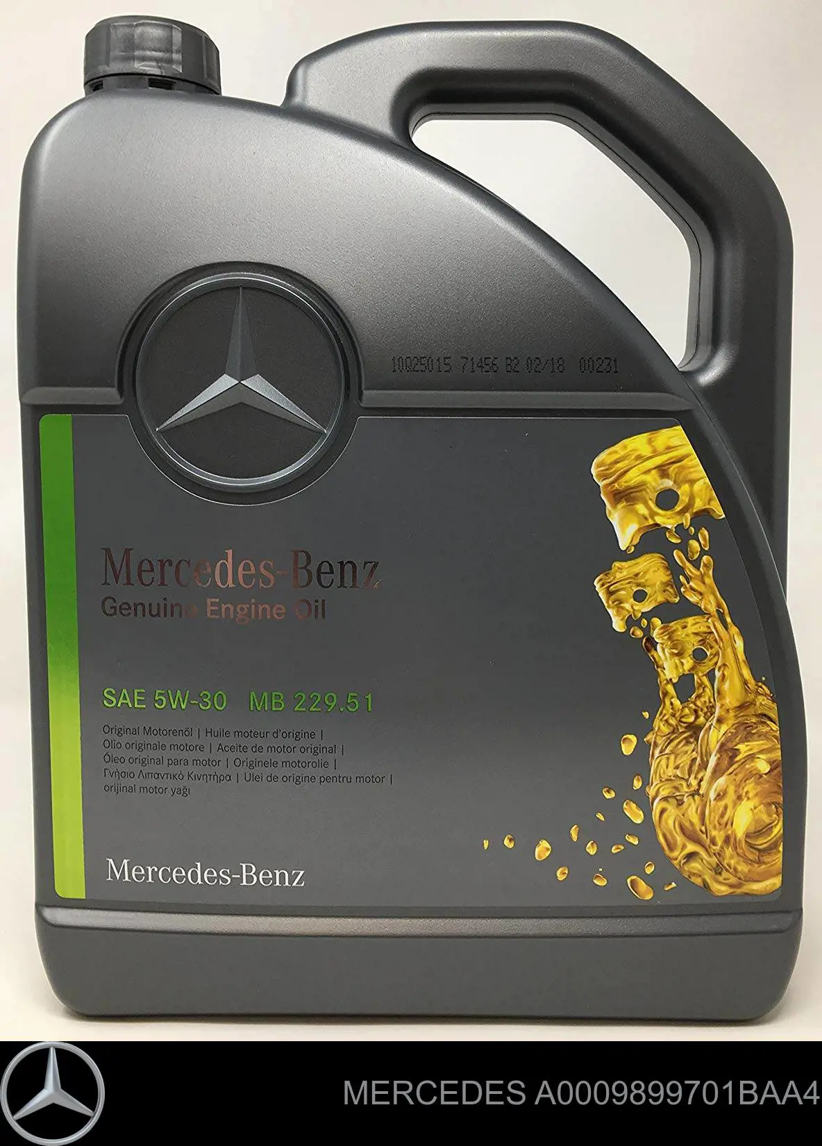 Óleo para motor A0009899701BAA4 Mercedes
