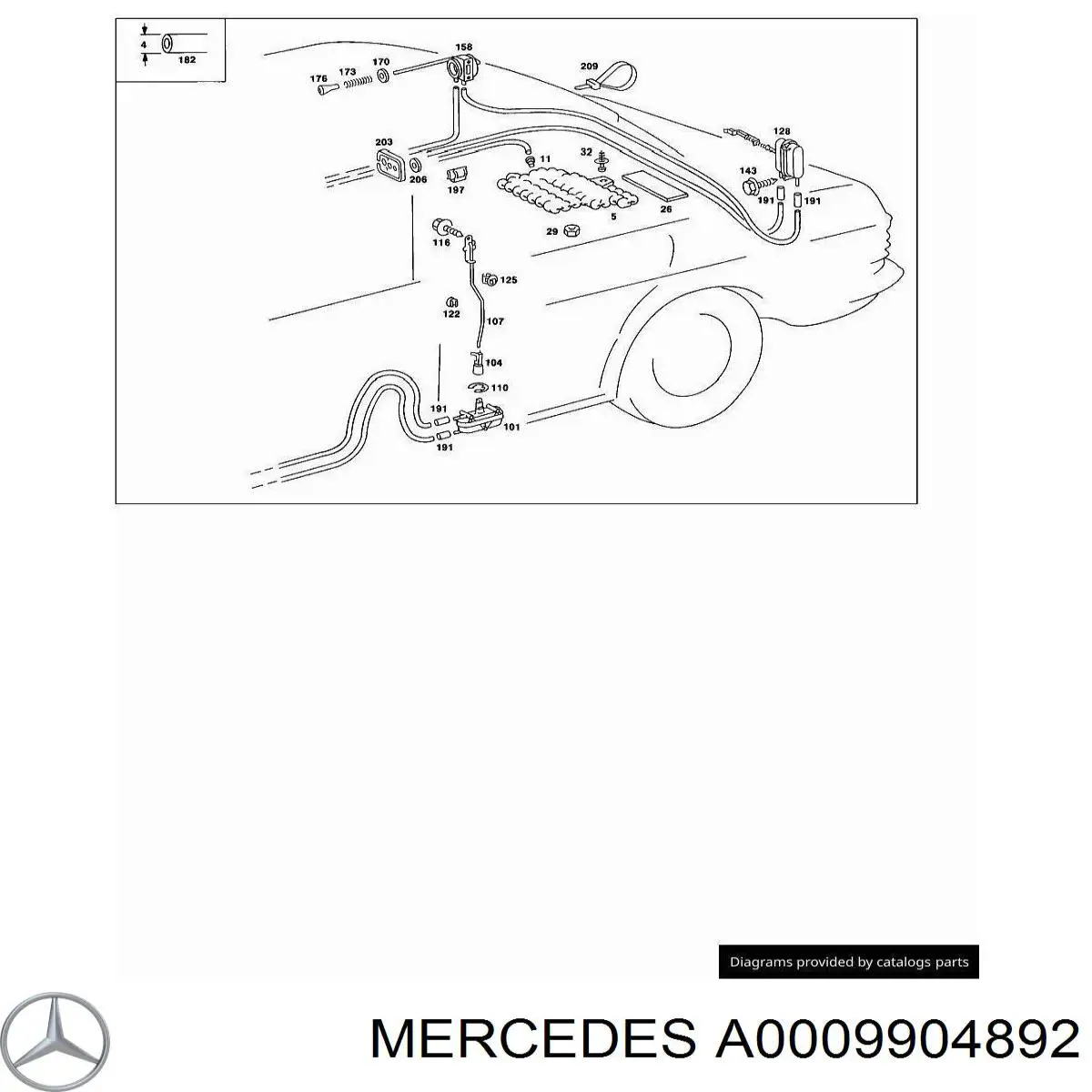 Cápsula (prendedor) de fixação de grelha do radiador ao panel Mercedes A0009904892 preço, a partir de 1,25 USD