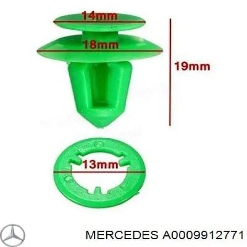 Cápsula (prendedor) de fixação de revestimento da porta Mercedes 0019915971 preço, a partir de 1,05 USD