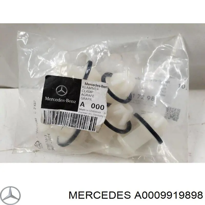 Cápsula (prendedor) de revestimento de suporte de carroçaria Mercedes A0009919898 preço, a partir de 1,70 USD