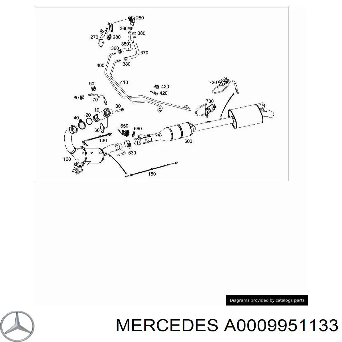 A0009951133 Mercedes Braçadeira de união de tubo coletor de escape
