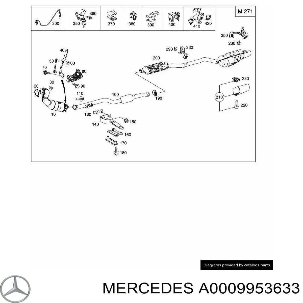 Braçadeira de fixação de catalisador para a turbina Mercedes A0009953633 preço, a partir de 38,18 USD