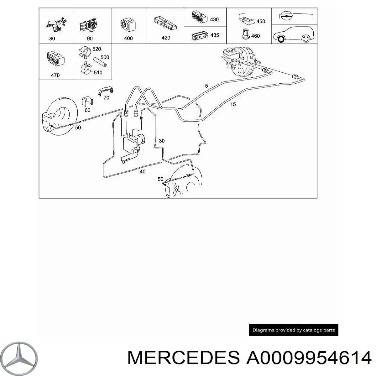 A0009954614 Mercedes Braçadeira de tubo do freio