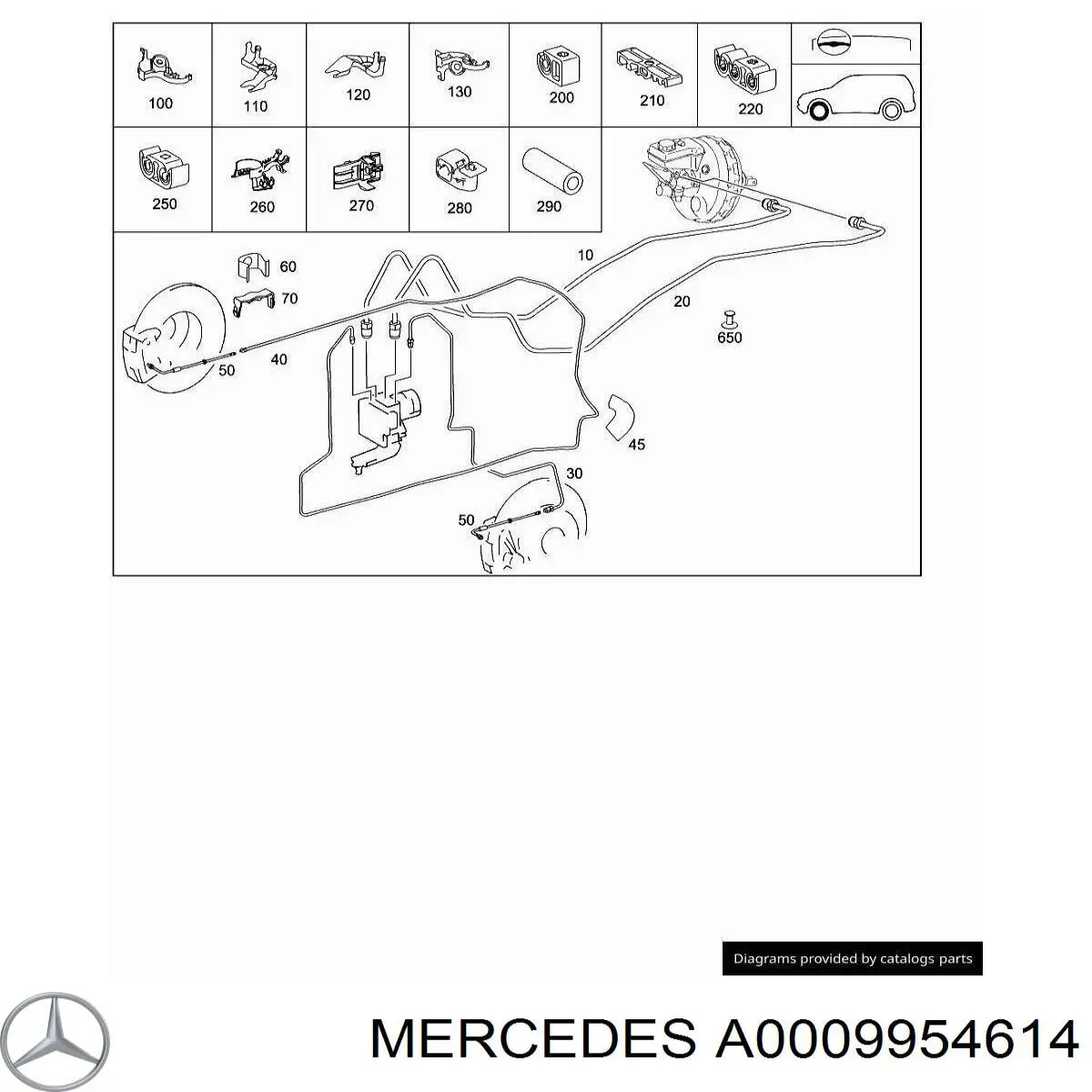 Braçadeira de tubo do freio Mercedes A0009954614 preço, a partir de 4,34 USD