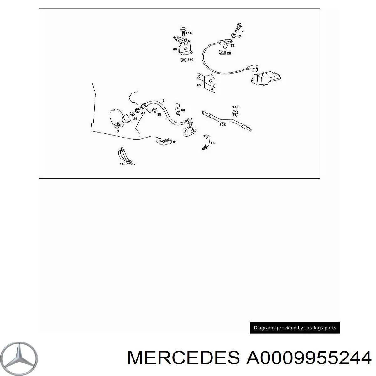 Compre A0009955244 Mercedes Fixador (braçadeira) de fios elétricos