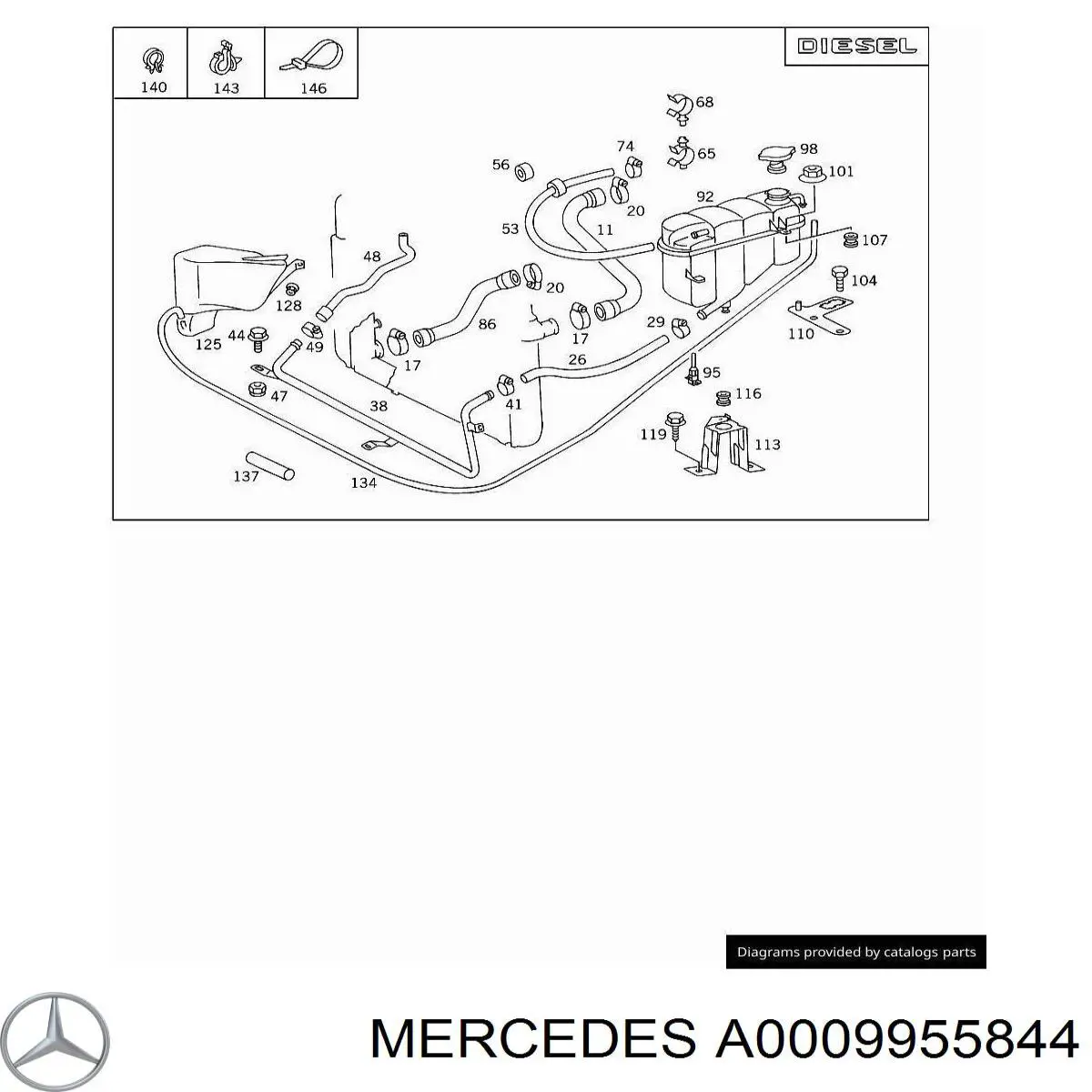 Compre A0009955844 Mercedes Fixador (braçadeira) de fios elétricos