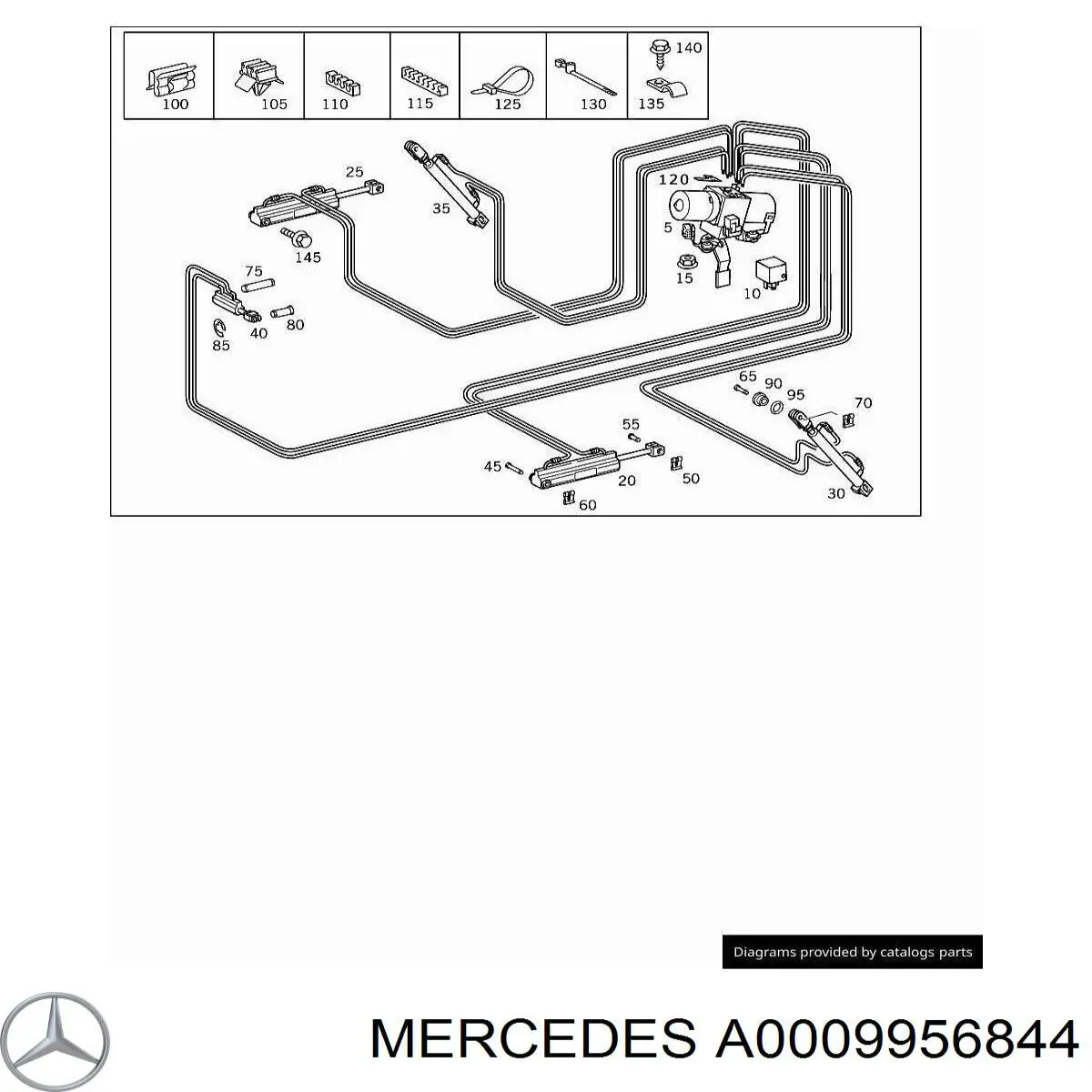 Compre A0009956844 Mercedes Fixador (braçadeira) de fios elétricos