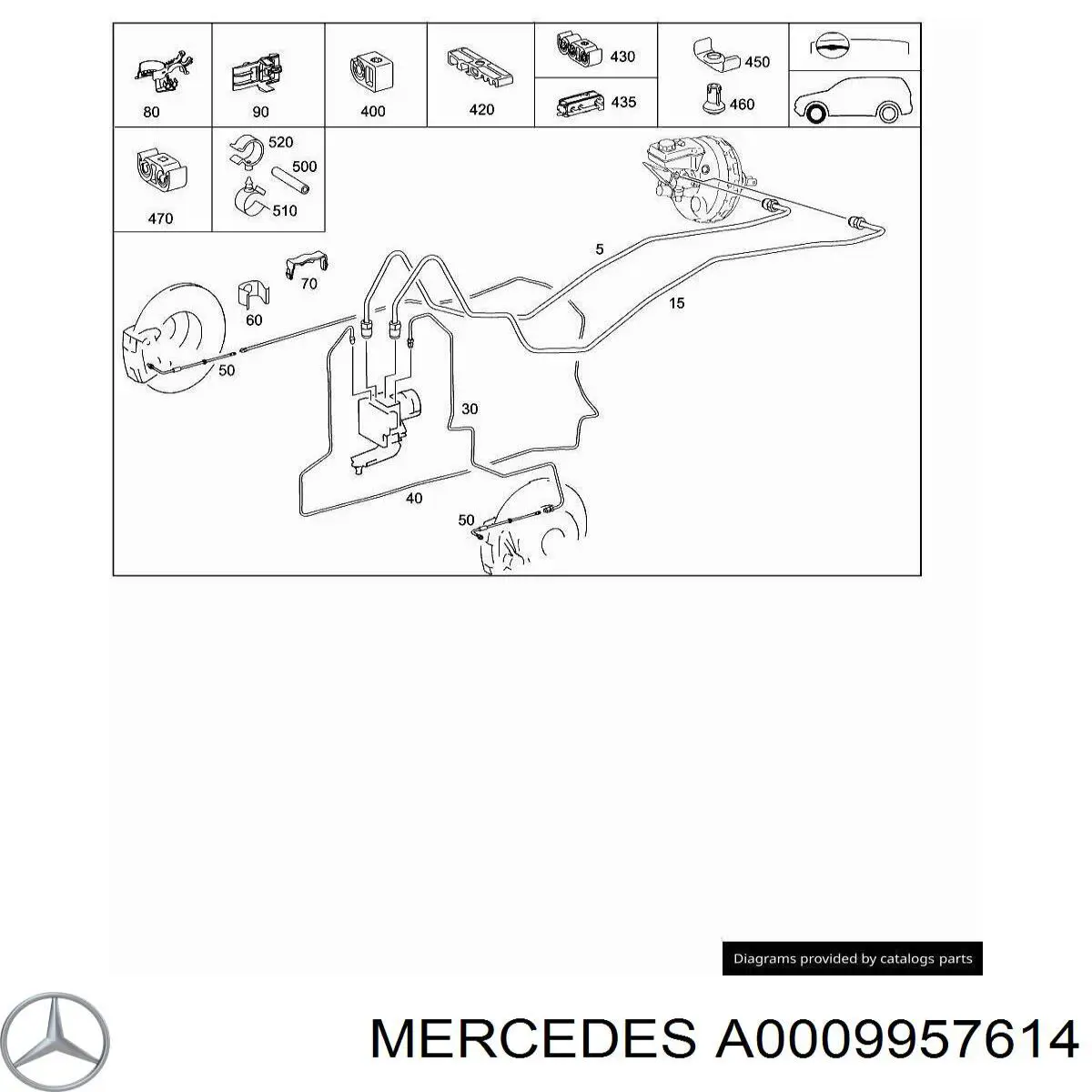 A0004291240 Mercedes Braçadeira de tubo do freio