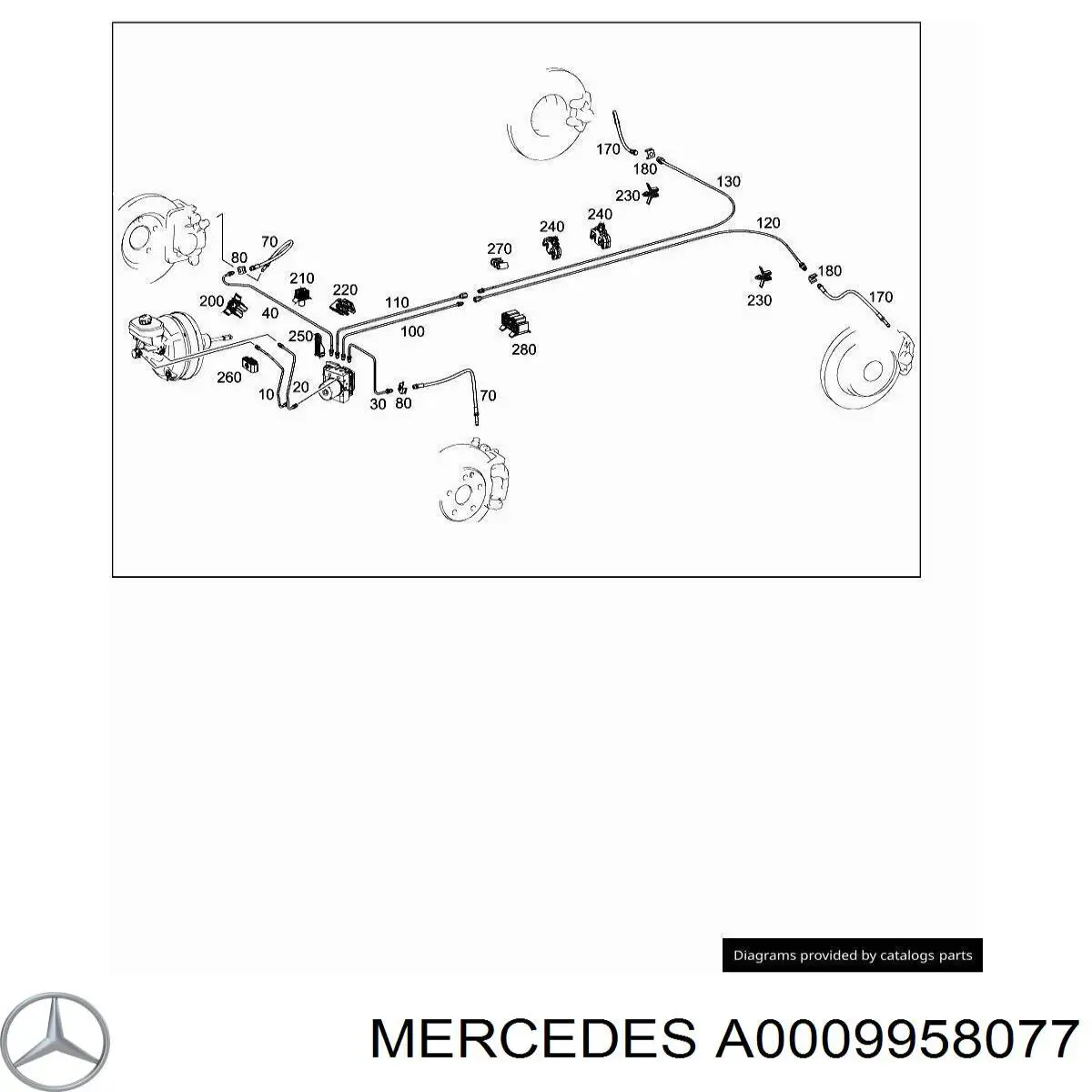 A0009958077 Mercedes Braçadeira de tubo do freio