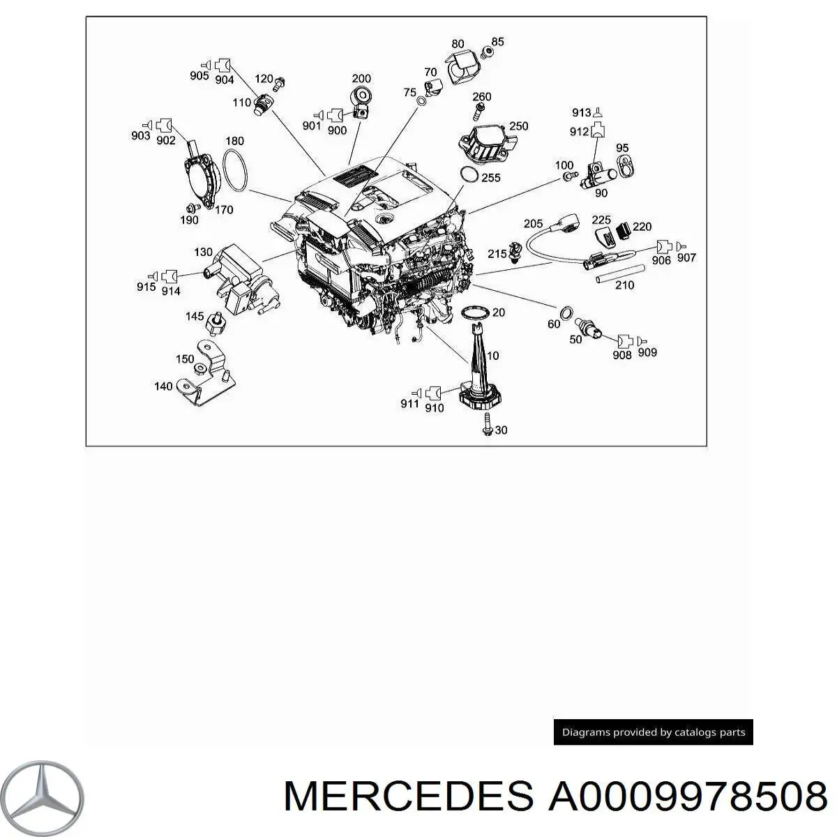 A0009978508 Mercedes Vedante de mangueira de derivação de óleo de turbina