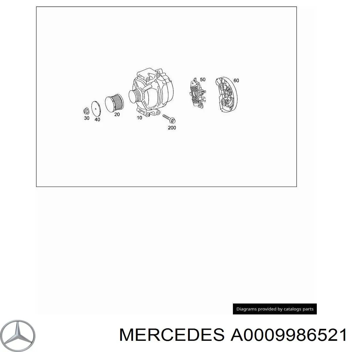 A0009986521 Mercedes Tampa da polia do alternador